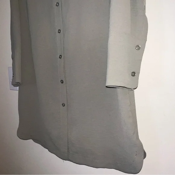 DKNY Size 4 Olive Green Shirt Dress Tunic Top - Picture 6 of 7